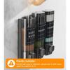 Large Capacity Dark Gray 3-Chamber Wall-Mounted Shampoo Conditioner Dispenser Shower Soap Dispenser for Bathroom Hotel No Drill