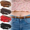 Pin Buckle Suede Leather Belt Luxury Design Thin Waistband Trendy Business Waist Belt For Women