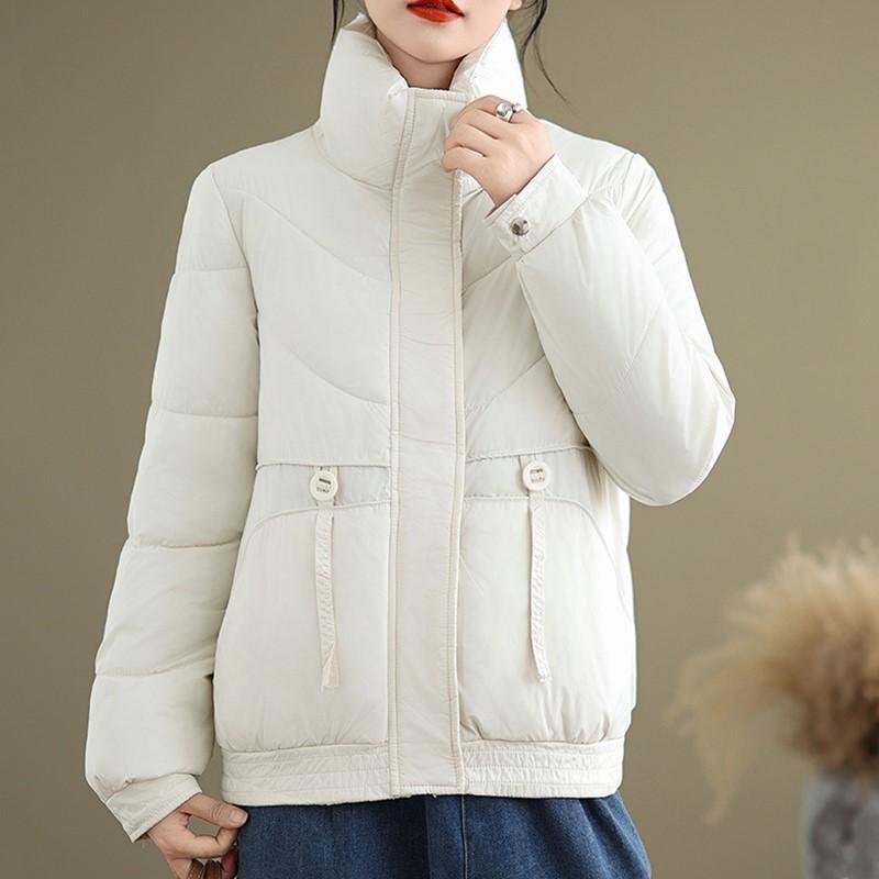 

Осень-Весна-Зима Хлопковая подкладка свободная верхняя одежда женская повседневная свободная куртка Пальто XXL белый