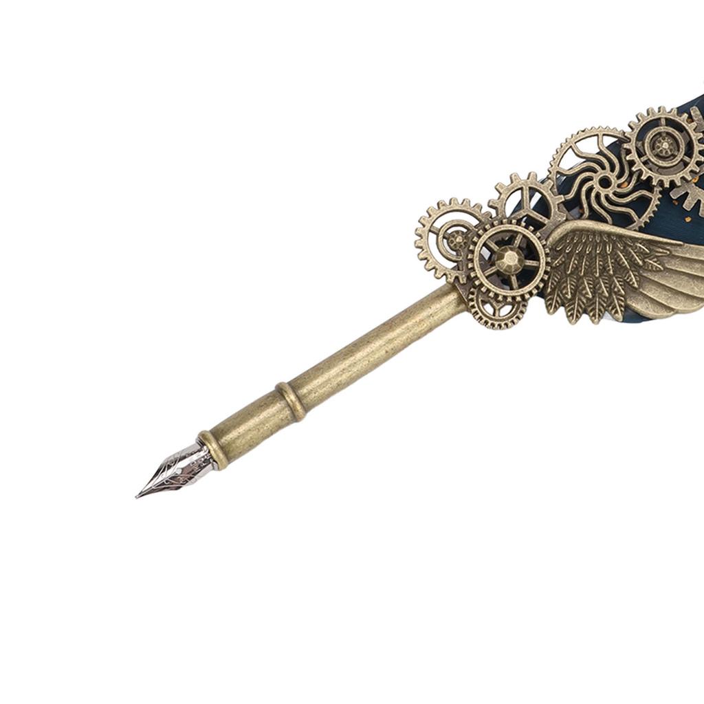 Quill Pen Set Retro Elegant Vintage   Stainless Steel Nib Wear Resistant Caligraphy Pen Kit