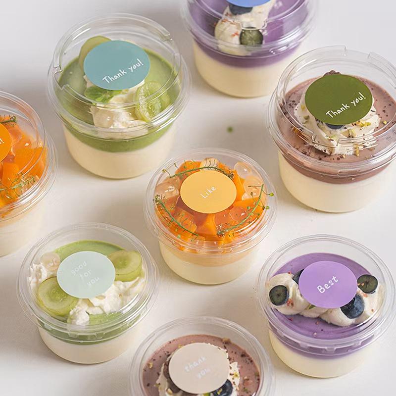 10/50Pcs Dessert Cup With Lid Transparent Ice Cream Cups For Pudding Yogurt Cups Mousse Cake Box Baking Packaging Container