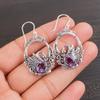 African Amethyst Gemstone 925 Sterling Silver Jewelry Drop/Dangle Earrings 1.64" CE-2-14