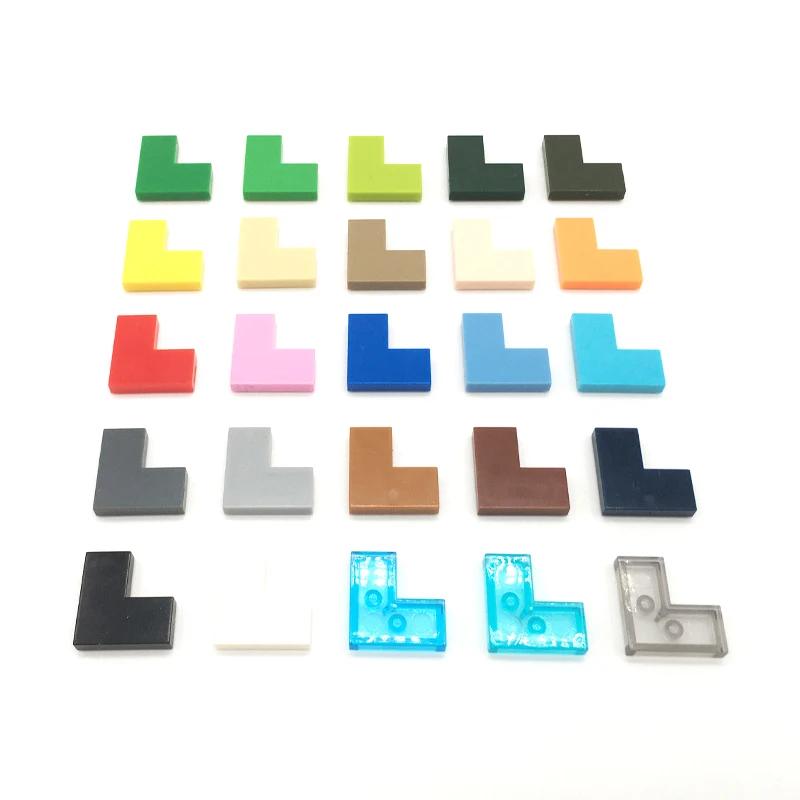 100Pcs MOC Smooth Blocks Assembles Particles 14719 Flat Tile 1+2 Corner Construction Bricks Learning Works With Brand Leduo Playthings
