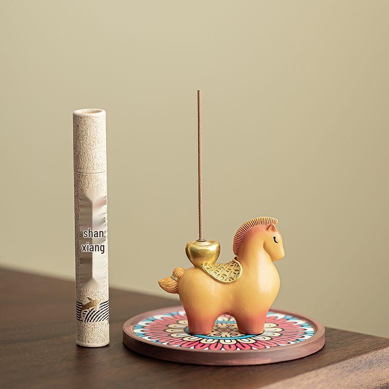 Zhinianhua Auspicious Money Horse Incense Holder