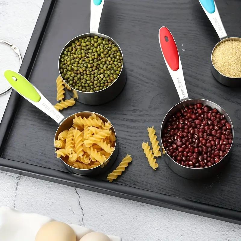 14pcs/set, Measuring Cups And Spoons Set, Stainless Steel Measuring Cups And Spoons Set, Including 5 Stackable Measuring Cup 8 D