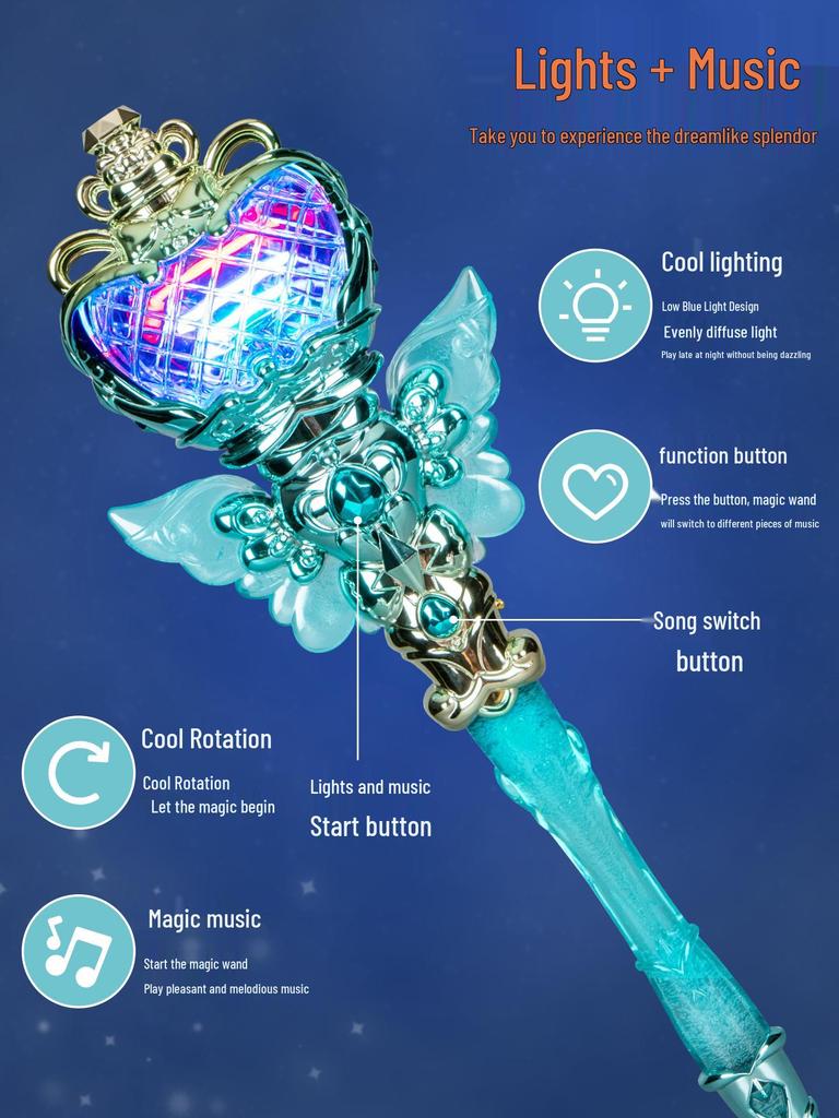 Enchanted Fairy Wand: Dreamy Luminous Scepter for Girls - Elsa Princess Lightsaber