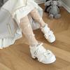 Spring and Autumn New Children's Leather Shoes Solid Color Princess High Heels Bow Lace Lolita Lolita Girls Single Shoes