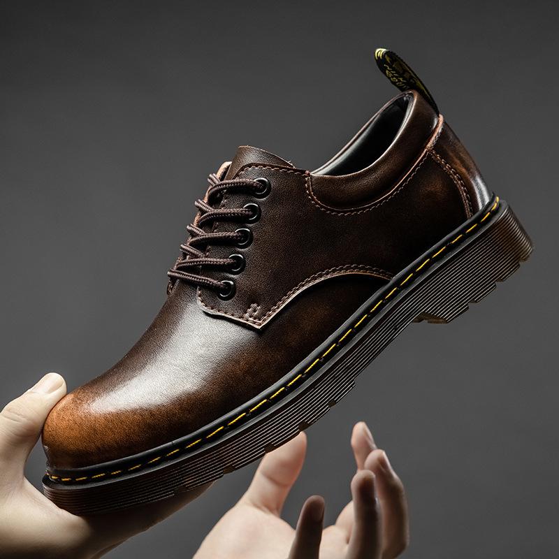 Men's genuine leather casual shoes Fashion Comfort Round Toe Shoes Men Casual Outdoor non slip footwear Elegant Work Shoe Homme