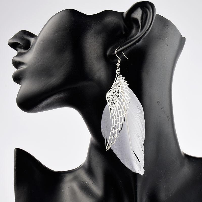 New Bohemia European Fashion Angel Wing Feather Earrings Foreign Earrings