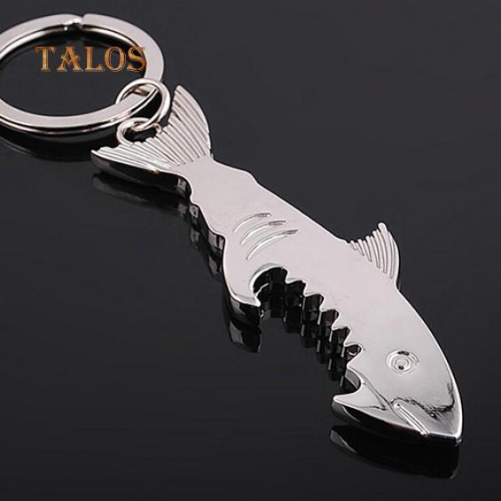 Fashion Shark Pendant Key Ring Keychain Bottle Opener Metal Versatile Keyfob Suspension Trinket