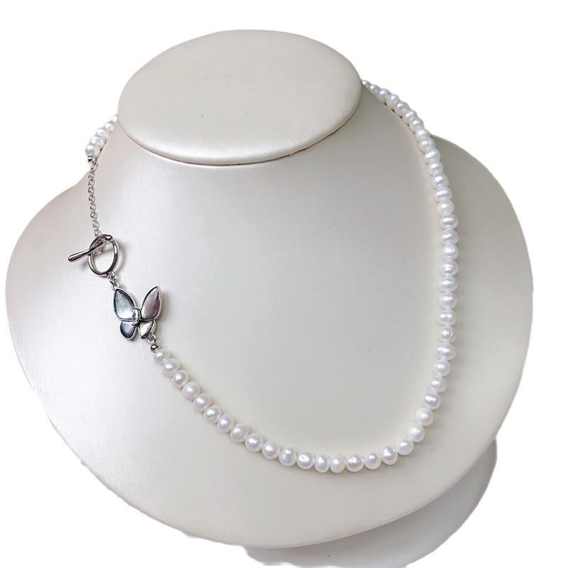 Collana clavicola con perle d'acqua dolce di lusso leggero 2024 - Design elegante e squisito per donna