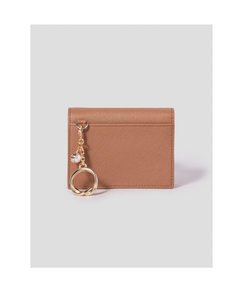 Beanpole Accessory Lucy Saffiano 2-Fold Business Card Holder - Brick