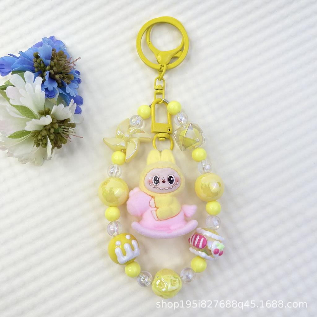 Flocking Wizard Cute Grain Mobile Phone Chain Keychain Bag Doll Pendant Accessories