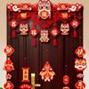 Felt New Year Door Decoration Good Luck Traditional Fu Character Door Sticker Handmade Hanging Spring Festival Couplet