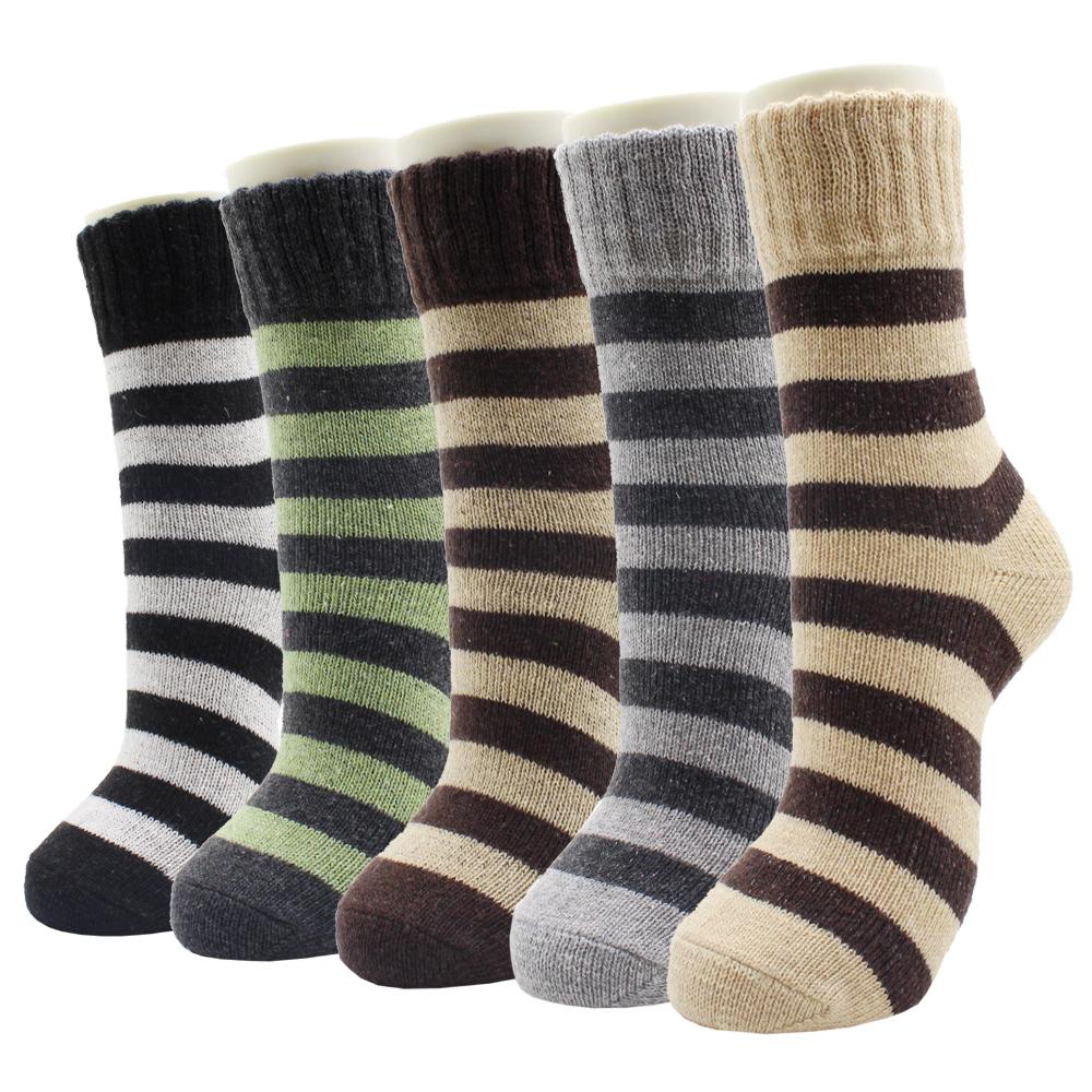 5 Pairs New Autumn and Winter Thicken Warm Men Wool Socks Pure Color Ethnic Imitation Mink Cashmere Casual Men Socks