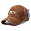 Distressed Baseball Cap Women Unisex Trendy Embroidered Letter Sun Visor Dad Hat