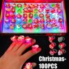 Glowing LED Finger Rings Halloween Christmas Party Favors Light Up Flashing Adjustable Fun Props Kids Adults