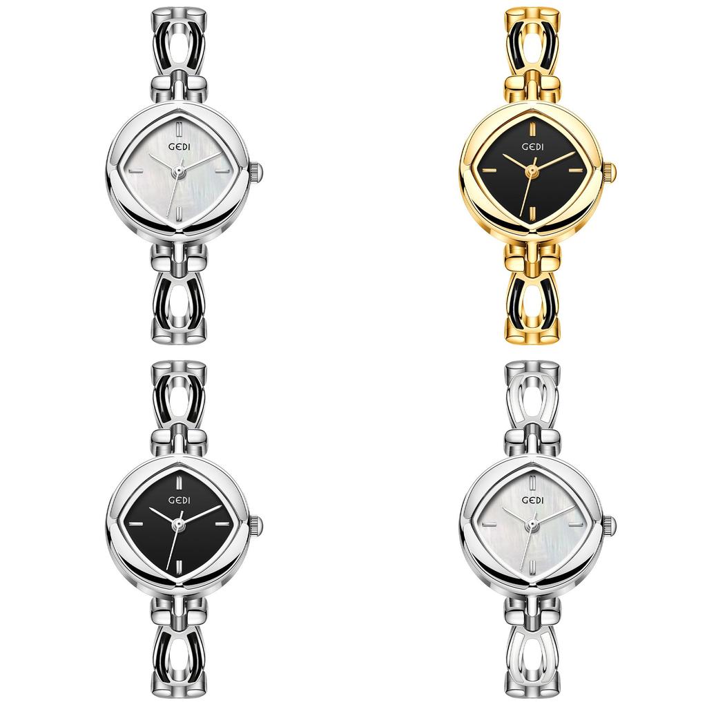 Vintage Diamond Shaped Ladies Quartz Watch With Water Resistance For Fashion Enthusiasts