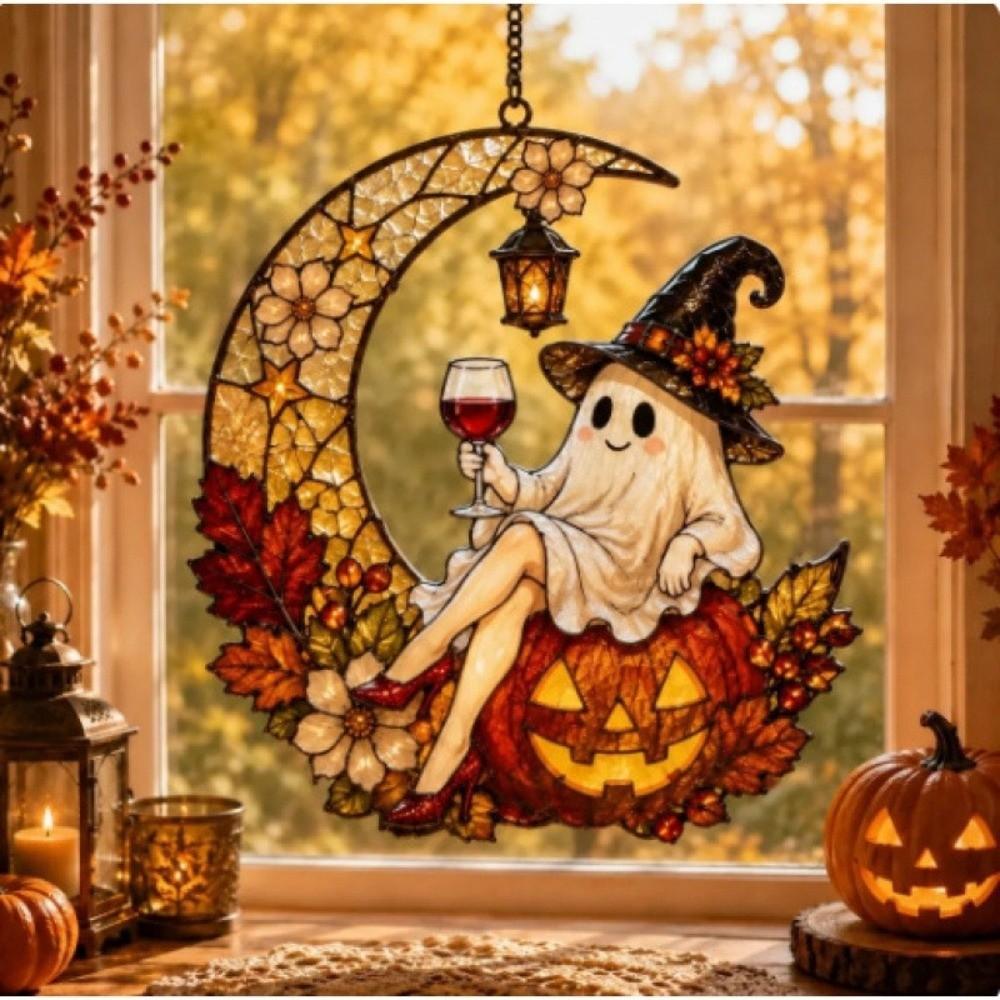 Hanging Halloween Suncatcher Window Decor Window Hanging Ornament for Halloween