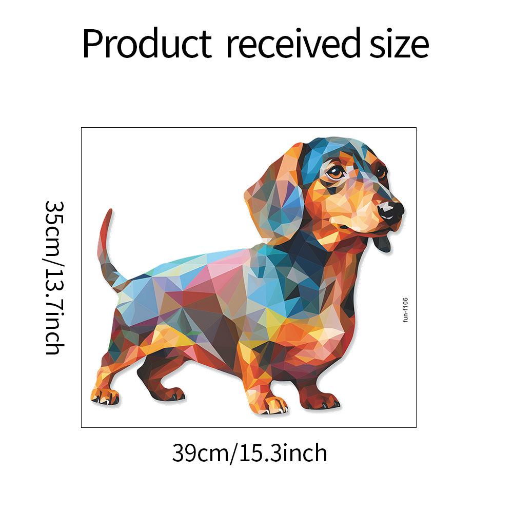 

Fun-f106 Цветной блок геометрическая головоломка щенок детская комната фон декоративная наклейка на стену 35*39CM/fun-f106