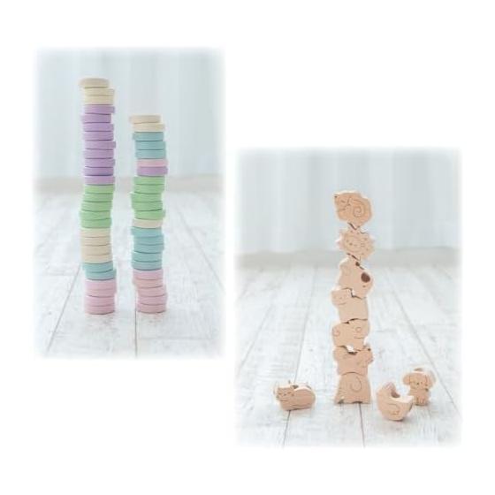 Wooden toy key ring de animal animal ring base set stacking stick insertion string loop animal wooden toy number kazu abacus kazu play fingertip