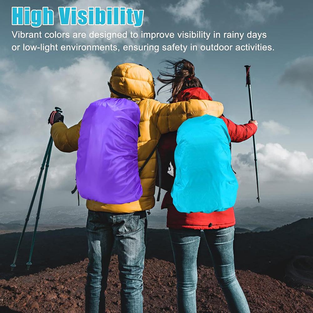 New 2Pcs Waterproof Backpack Rain Cover For Hiking, Camping, Traveling