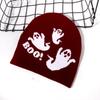 Pattern Ghost Festive Knitted Cap Halloween Fashion Hat Casual Breathable Gift