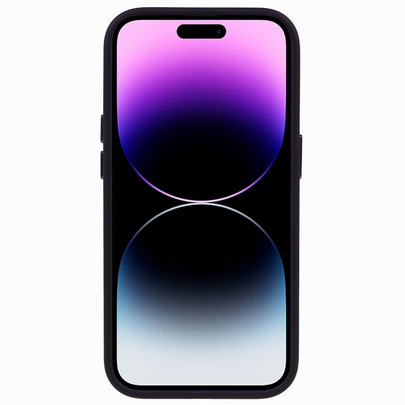 

For iPhone 14 Pro Max Metal+Tempered Glass Lens Protector Phone Case Liquid Silicone+PC Anti-fall Cover Dark Purple