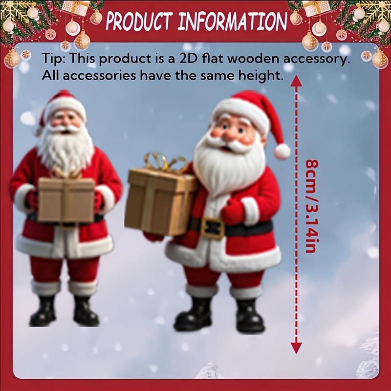 10Pcs 2D Cartoon Santa Claus with Many Gifts Christmas Tree Decor Hanging Pendant Holiday Old Man Decor Xmas Hanging Accessories