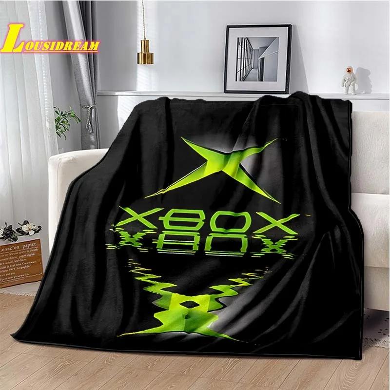 XBOX Printed Throw Blanket with Game Controller Logo  Soft  Comfortable for Bed Sofa Kids Room Decor Perfect Birthday Gift