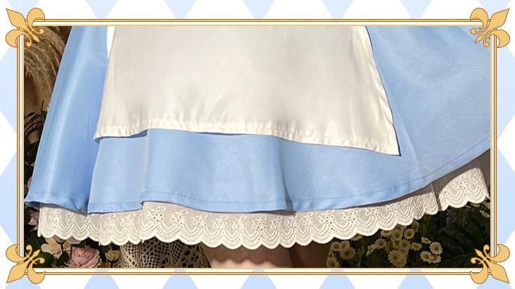 Midoriya Alice Cosplay Costume, Adult Maid Outfit, One Size Dress (3XL)