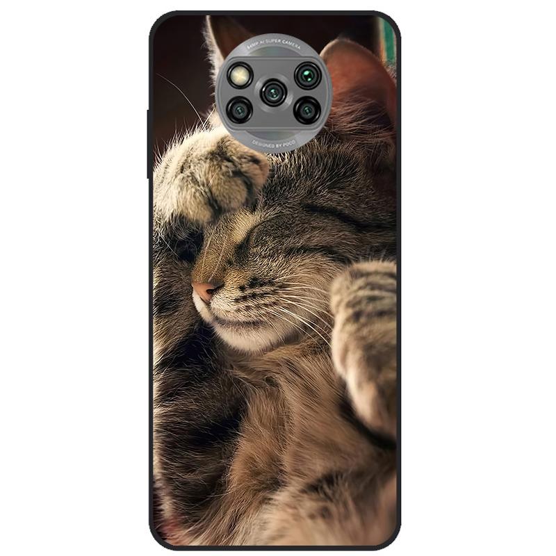 For Xiaomi Poco X3 Pro Case Silicone Soft Cat Phone Cover for Poco X3 NFC Case TPU Black Funda for Poco X 3 NFC PocoX3 Pro