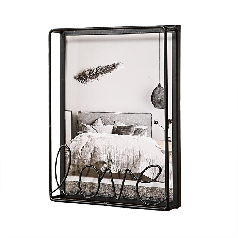 

1 шт. Декор для дома и офиса 6 7 8 прямоугольная креативная настольная рамка модная LOVE фоторамка металл 6 inch