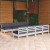 VidaXL Solid Pine Wood Garden Lounge Set 9 Pcs with Cushions Patio Furniture Outdoor Furniture Garden Furniture 3096143