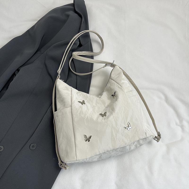 

Повседневная мягкая женская сумка большой вместимости 2025 года, новая модная сумка через плечо с двумя плечами, многоцелевая сумка-ведро через плечо