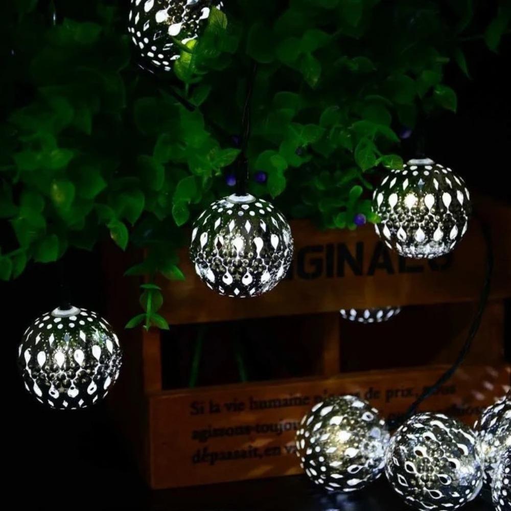 30LED / 20LED Options Solar String Lights Solar Powered 8 Lighting Modes Outdoor Fairy Lights Waterproof Ball String Lights