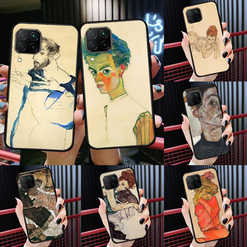 Egon Schiele For Huawei Nova 12i 12s 11i 8i Y91 Y60 Y70 Y72 Y90 Y61 9 10 SE P20 P40 Lite P30 P60 Pro Case
