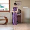Purple sleeveless national style new Chinese daily Suzhou long cheongsam improved young 1011 new women's high sense