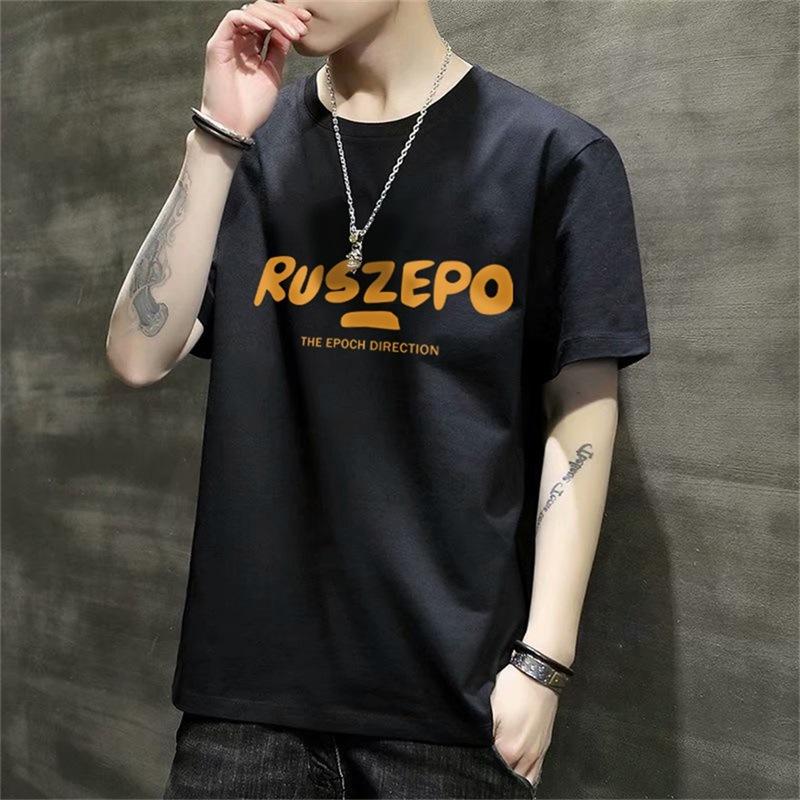 Men'S Short-Sleeved T-Shirt New Summer Trend Korean Version Loose Bottoming Shirt Clothes T-Shirt Large Size Teen