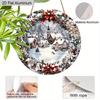 2D Flaches Aluminium-Weihnachtsschild mit Schneemannhaus-Muster - Weihnachtsfiguren-Anhänger - Ideal für Haustür, Wand, Veranda, Fensterdekoration - Ideal