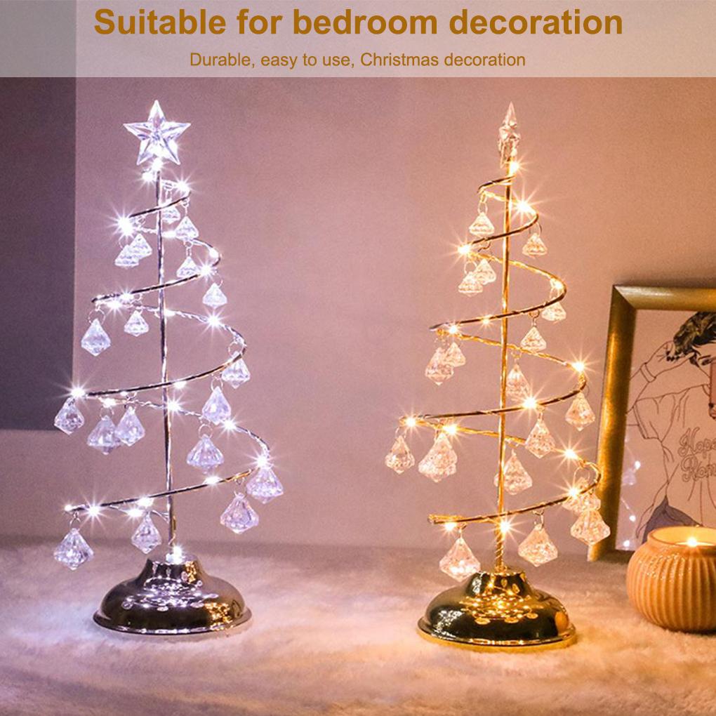 Christmas Tree Light Luminous Acrylic Night Lamp Glowing LED Xmas Decoration Gift for Bedroom