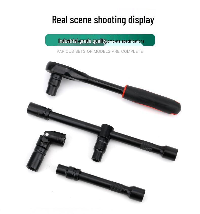 Electric Wrench Kit: Hex Socket & Ratchet Set for Auto Repair, Includes Large Drive, Extension, and Air Impact Wrench Accessories.