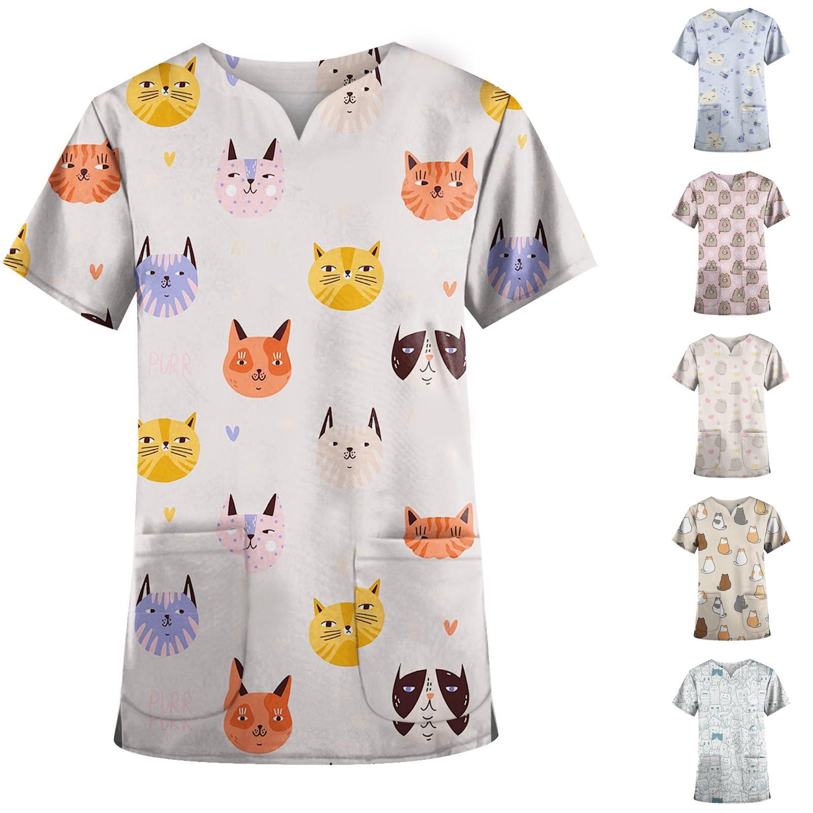 

Топ с карманами и карманами с короткими рукавами и V-образным вырезом