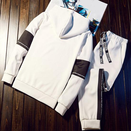 1 Set Drawstring Sporty Popular Letters Korean Style Thin Hoodie Pants Two Pieces