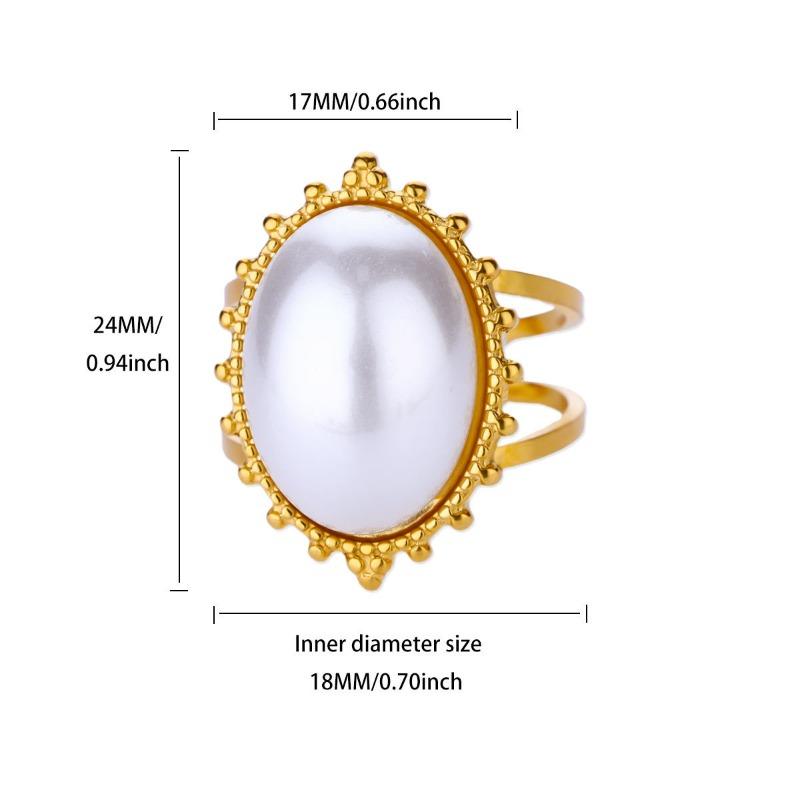 

Кольцо из нержавеющей стали с золотым покрытием и камнем, винтажное женское синее кольцо с открытой шинкой, новое Opening adjustable белый