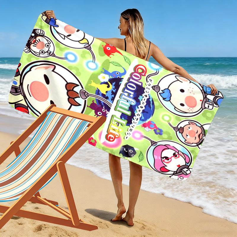 Colorful and Cute 2D Flat Print Beach Towel, Large Soft Quick Dry Towel for Beach Camping SwimmingZSTJ0915349
