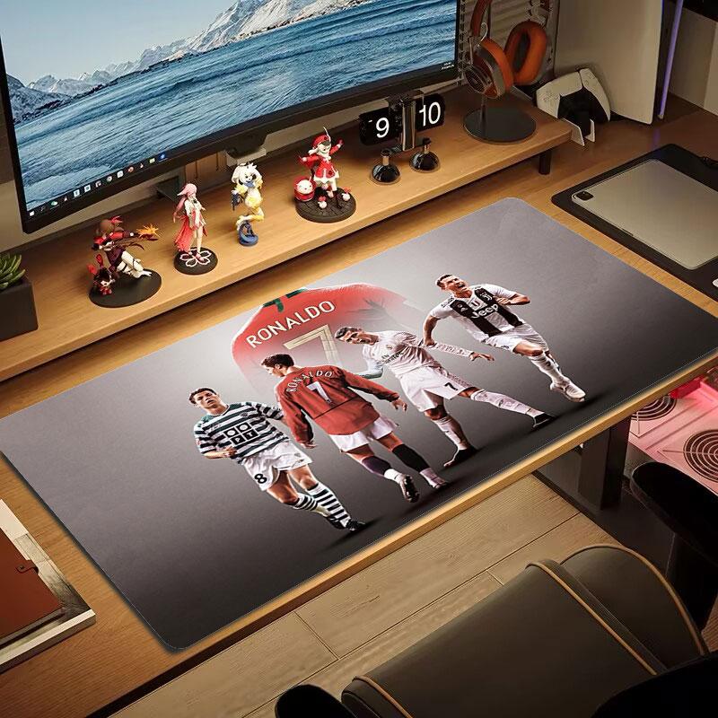 Tappetino Mouse Cristiano Ronaldo, Tappetino da Scrivania XXL Antiscivolo per Gaming, Laptop e Tablet, Tappetino per Mini PC con Bordi Cuciti