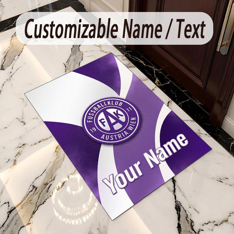 Crystal Velvet Rug Austria Wien FC Print Custom Name Text Floor Mat Home Decor