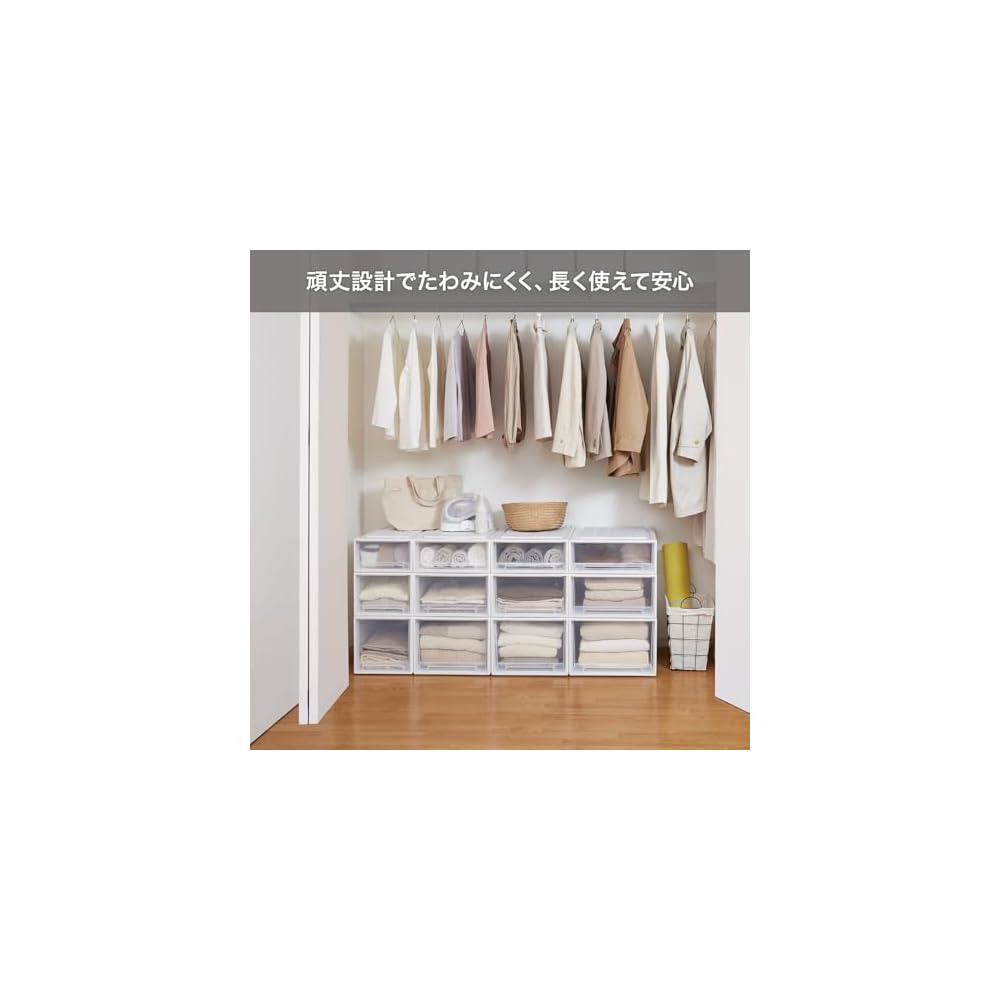 Tenma Fits Case Closet Storage Box, 44cm (W) x 53cm (D) x 18cm (H), Durable, Made in Japan, Made