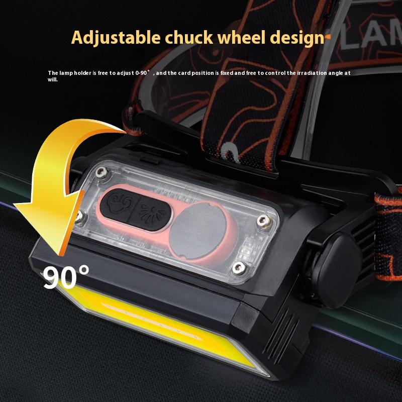 Pracovní čelovka COB LED Vysoce výkonný senzorový světlomet Typ-C Dobíjecí baterka Vodotěsná Camping Rybaření Vyhledávací lucerna